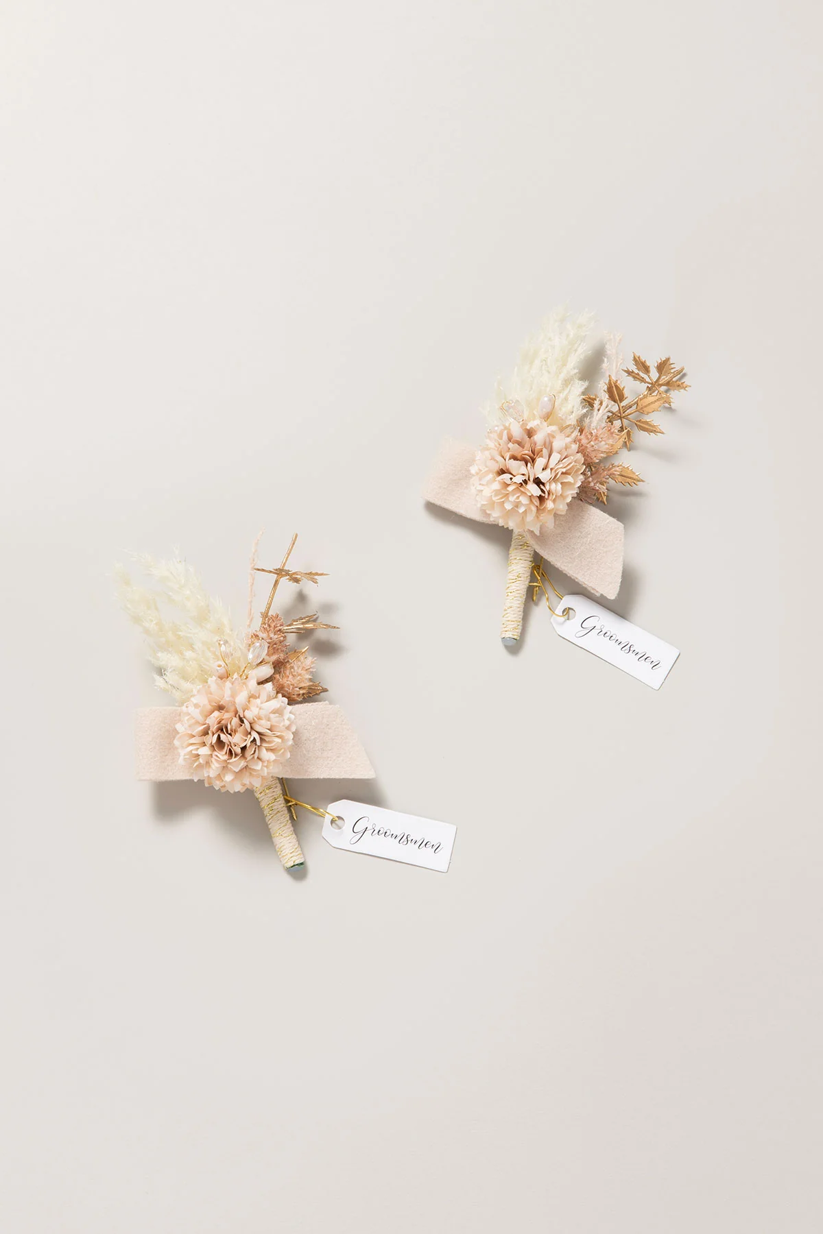 Boutonnieres in White & Beige | Clearance
