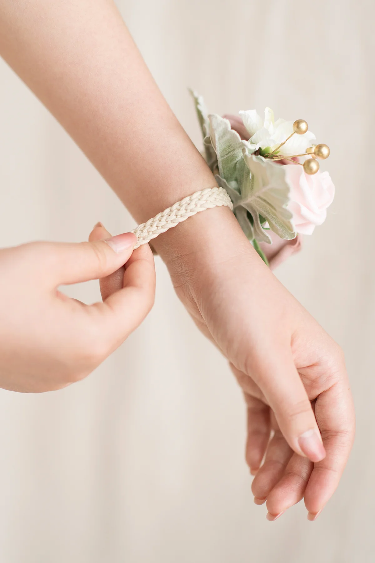 Wrist Corsages in Dusty Rose & Cream | Clearance - Image 4
