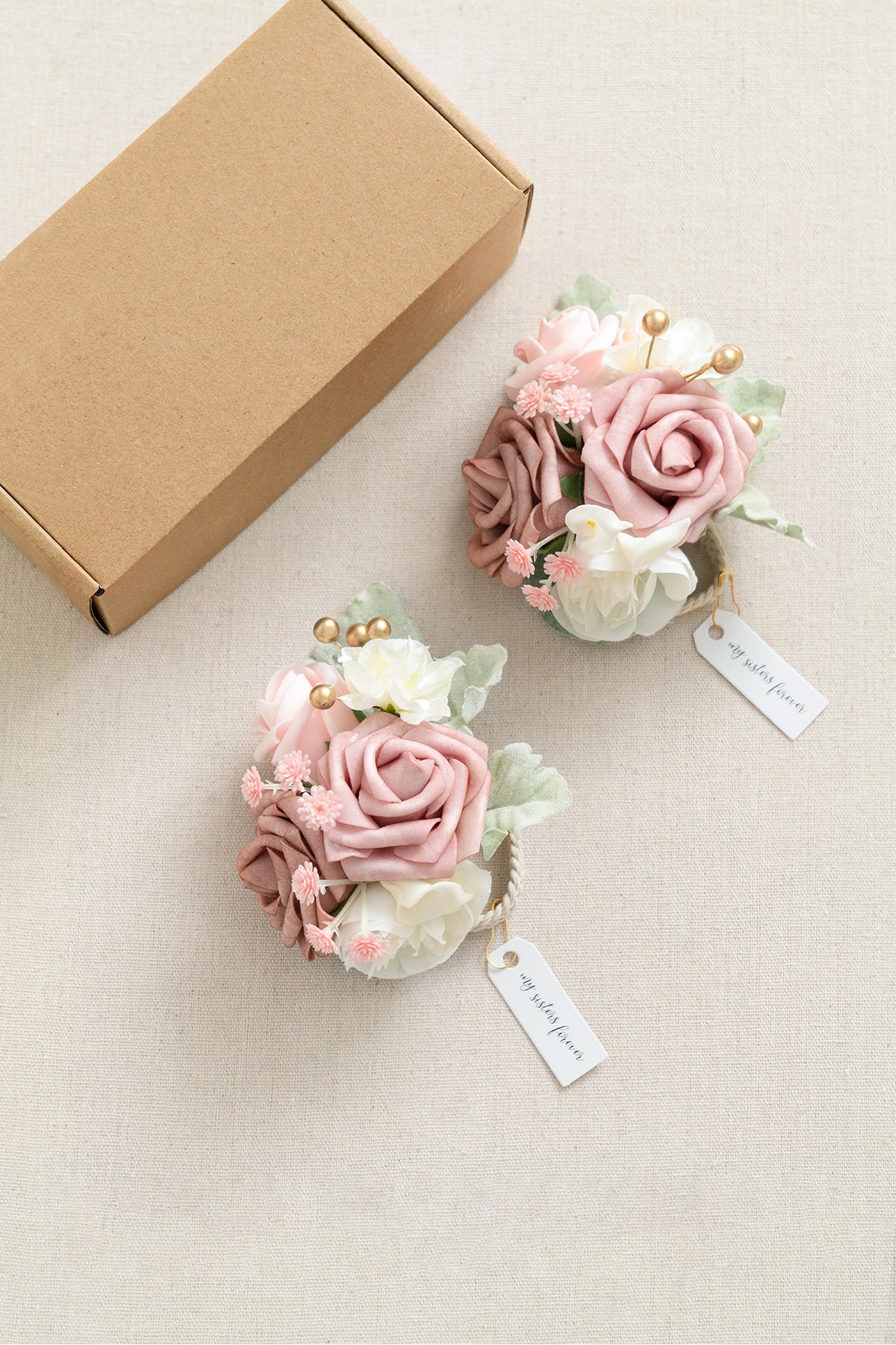 Wrist Corsages in Dusty Rose & Cream | Clearance - Image 5