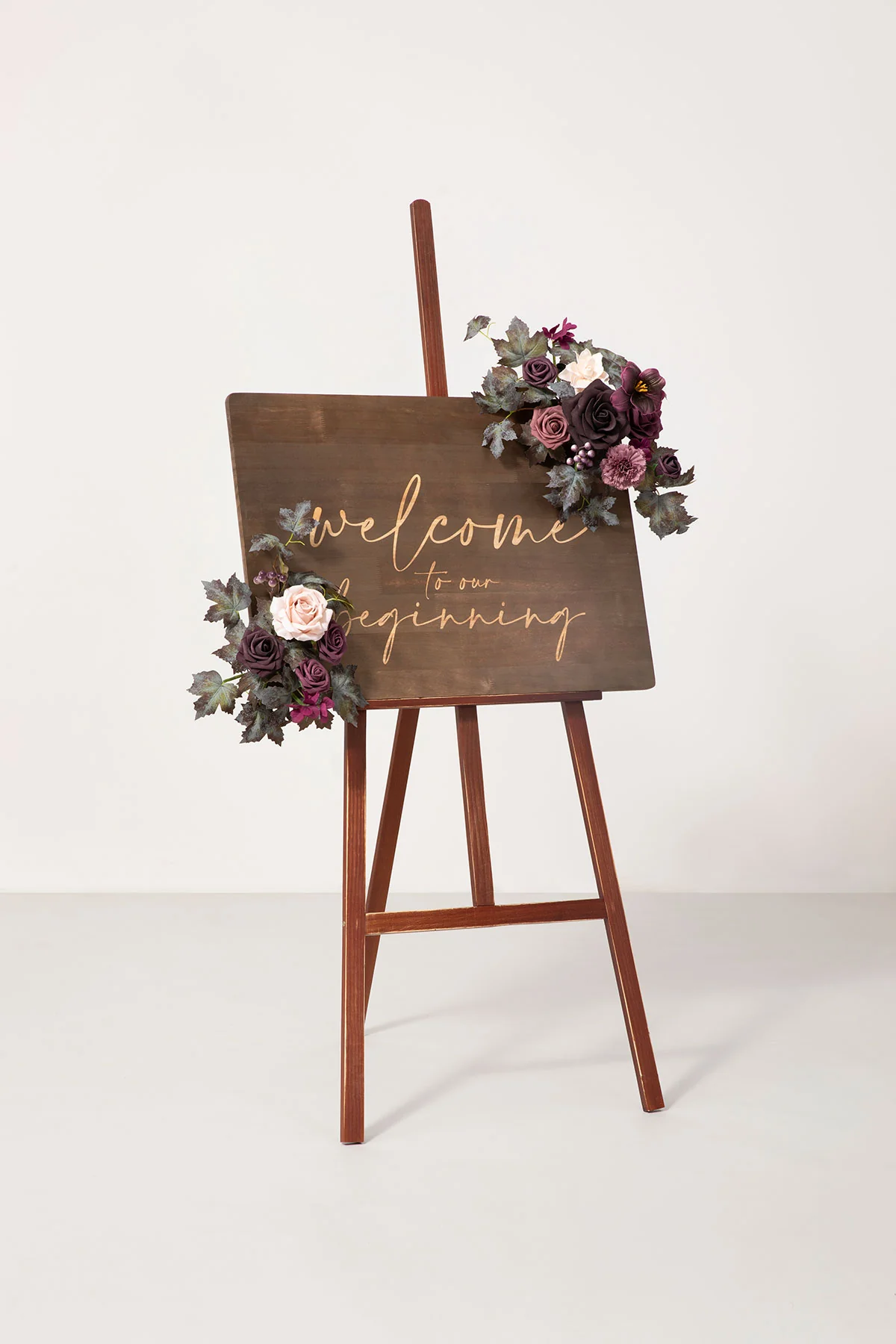 Flexible Combo Set Flower Sign Decor in Plum Velvet Wedding | Clearance