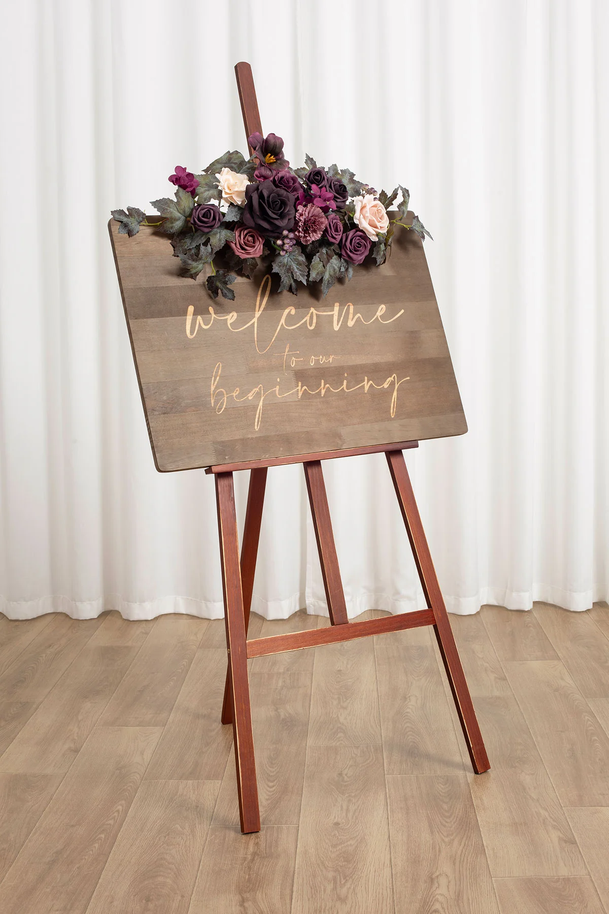 Flexible Combo Set Flower Sign Decor in Plum Velvet Wedding | Clearance - Image 3