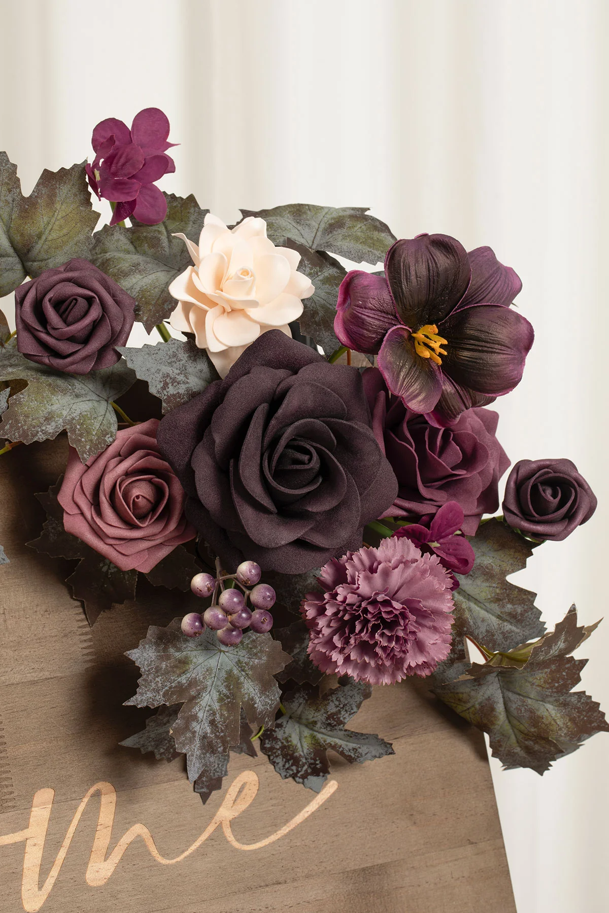 Flexible Combo Set Flower Sign Decor in Plum Velvet Wedding | Clearance - Image 4