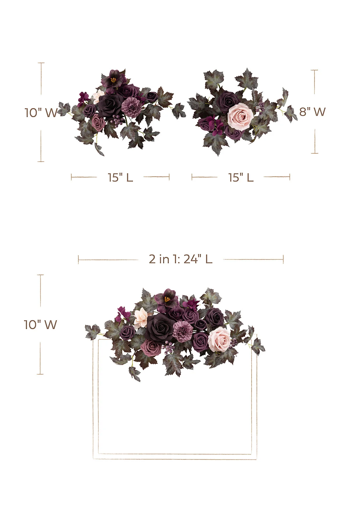 Flexible Combo Set Flower Sign Decor in Plum Velvet Wedding | Clearance - Image 6