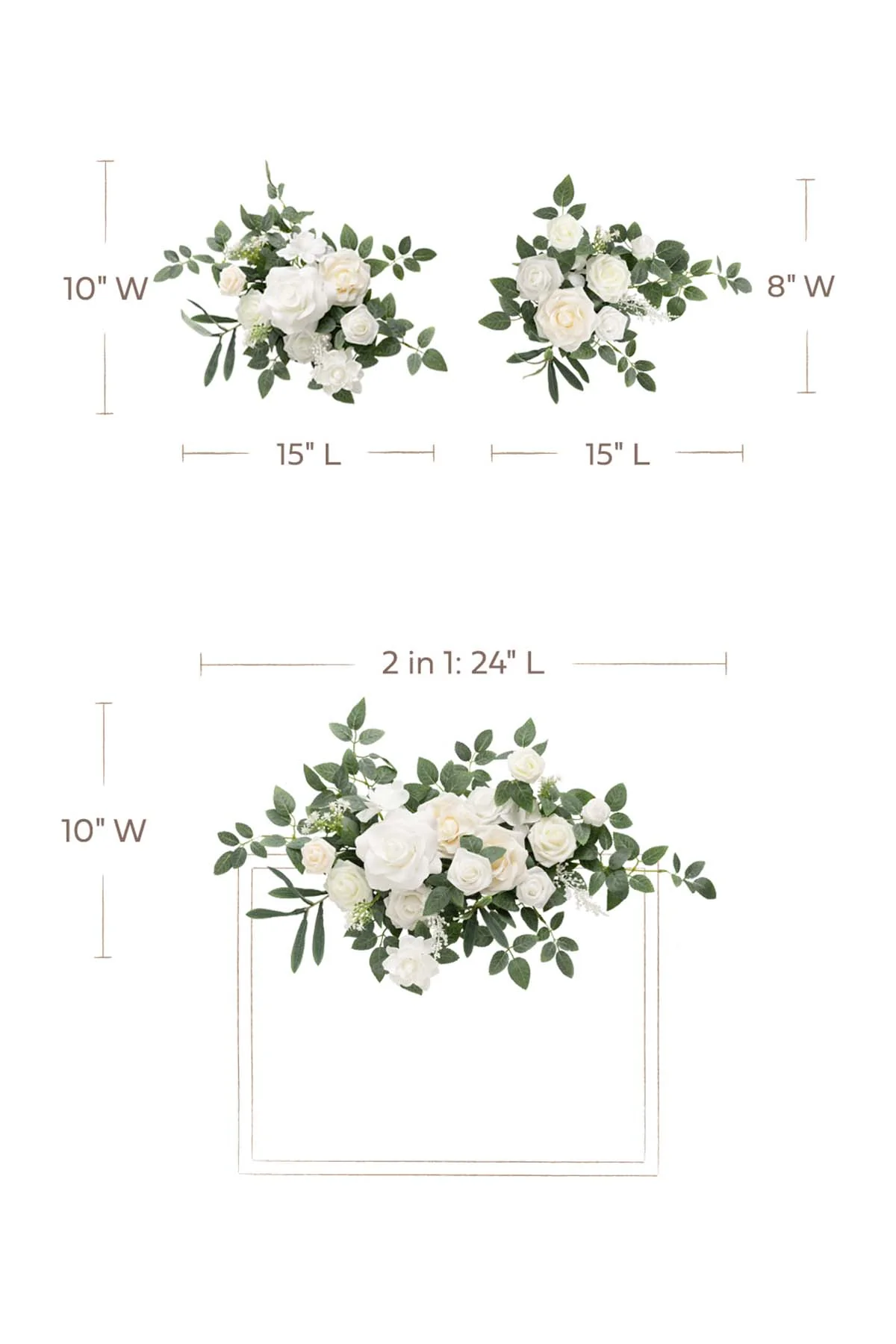 Flexible Combo Set Flower Sign Decor in White & Sage - Image 6