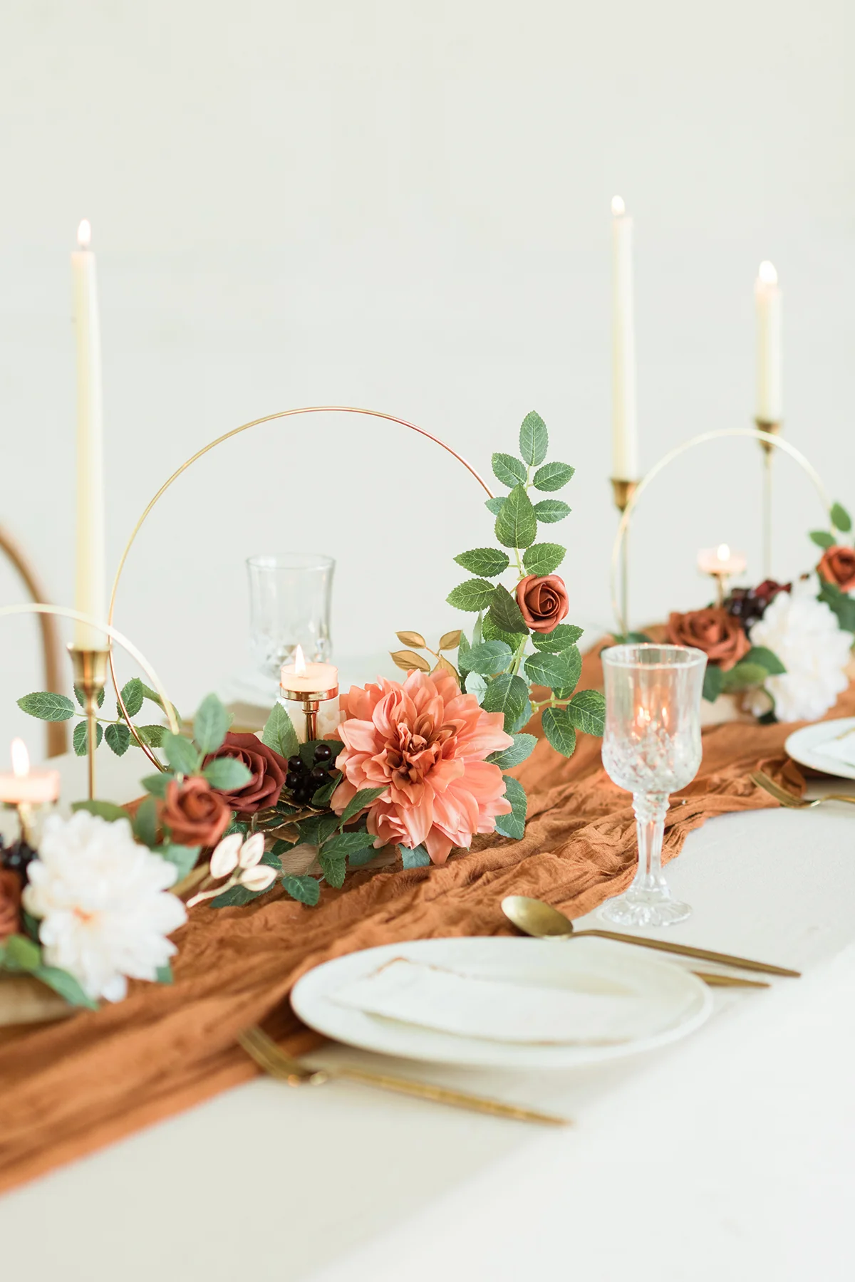 Wreath Hoop Centerpiece Set in Sunset Terracotta | Clearance - Image 2