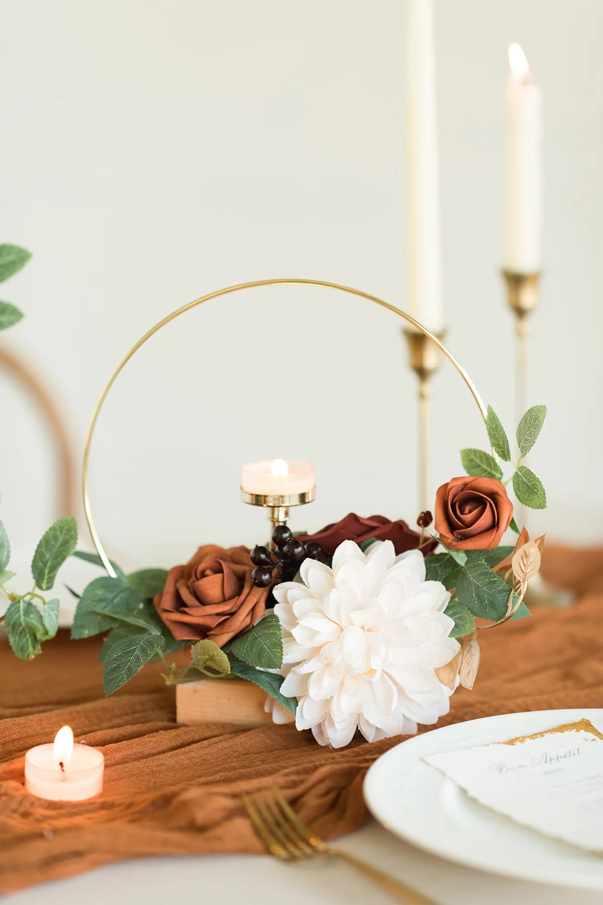Wreath Hoop Centerpiece Set in Sunset Terracotta | Clearance - Image 3