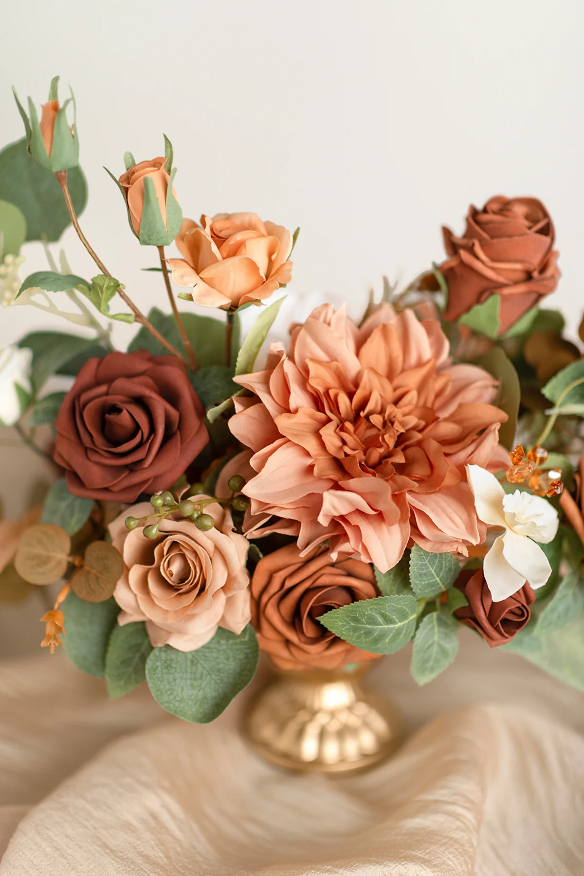 Large Floral Centerpiece Set in Sunset Terracotta - Image 3