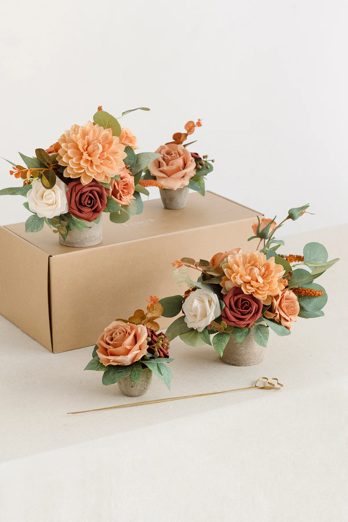 Assorted Floral Centerpiece Set in Sunset Terracotta - Image 4