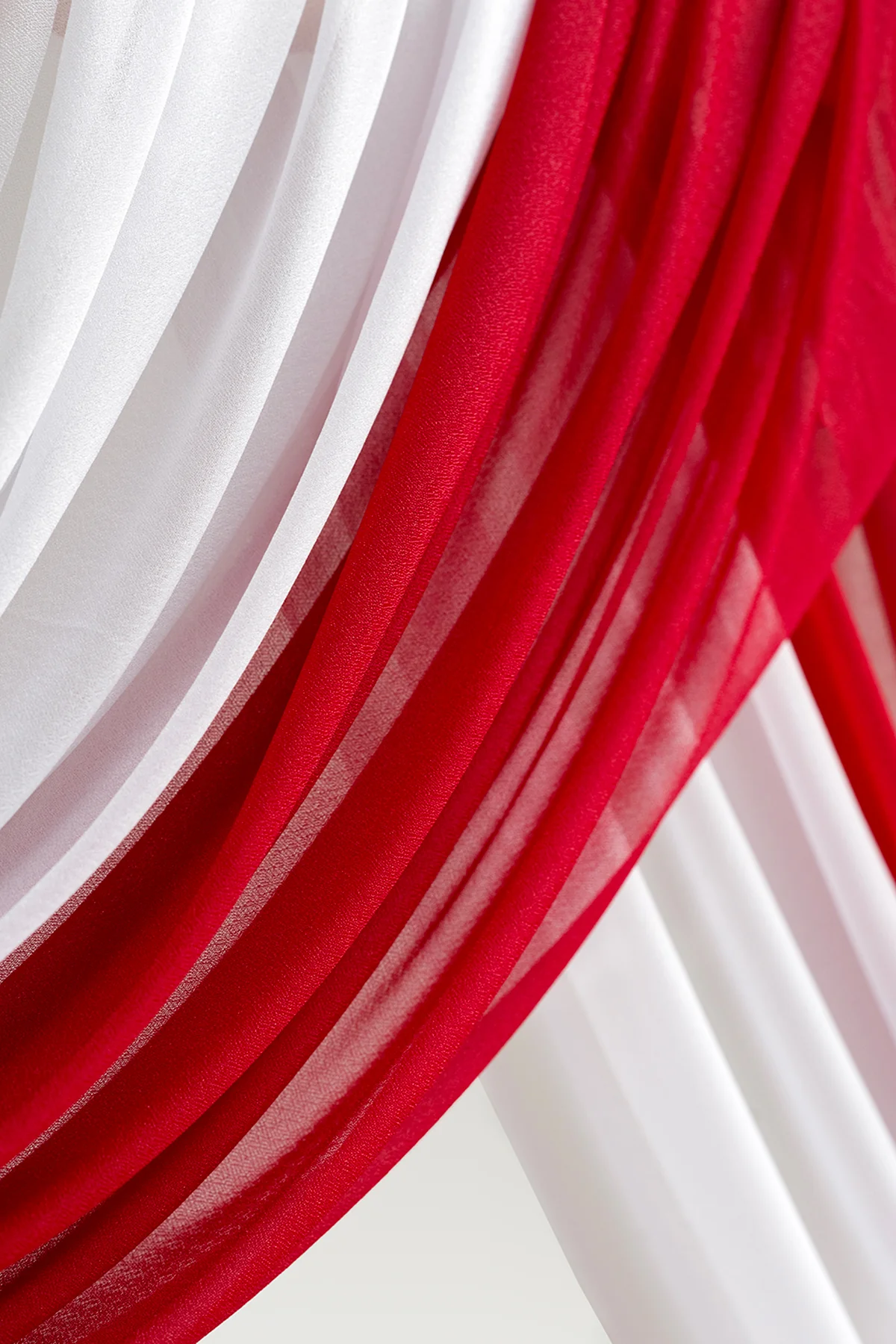 Flower Arch Decor with Drape in Christmas Red & Sparkle - Image 4