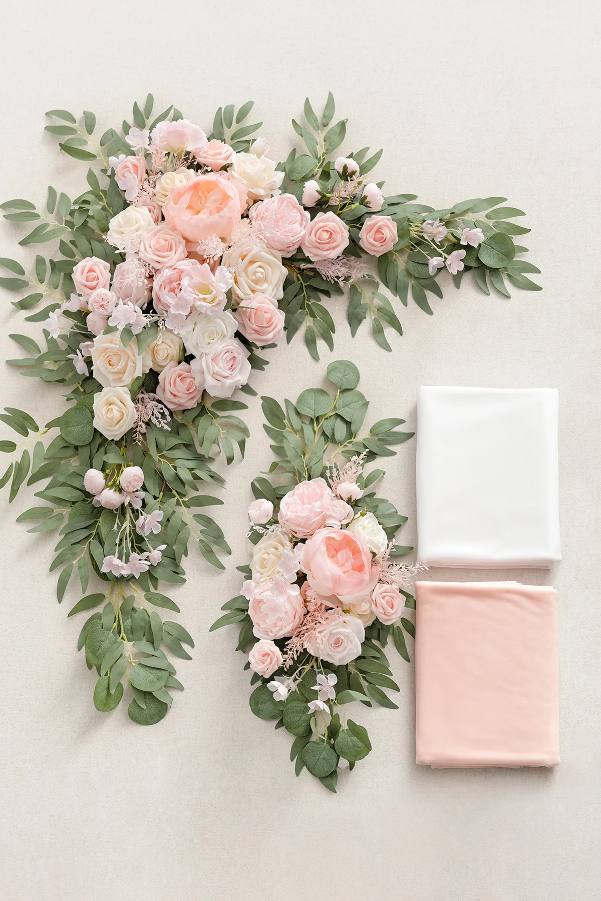 Flower Arch Decor with Drapes in Blush & Cream - Image 5