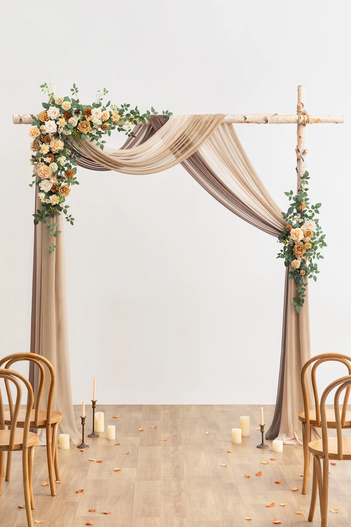 Flower Arch Decor with Drapes in Apricot & Soft Peach | Clearance - Image 2