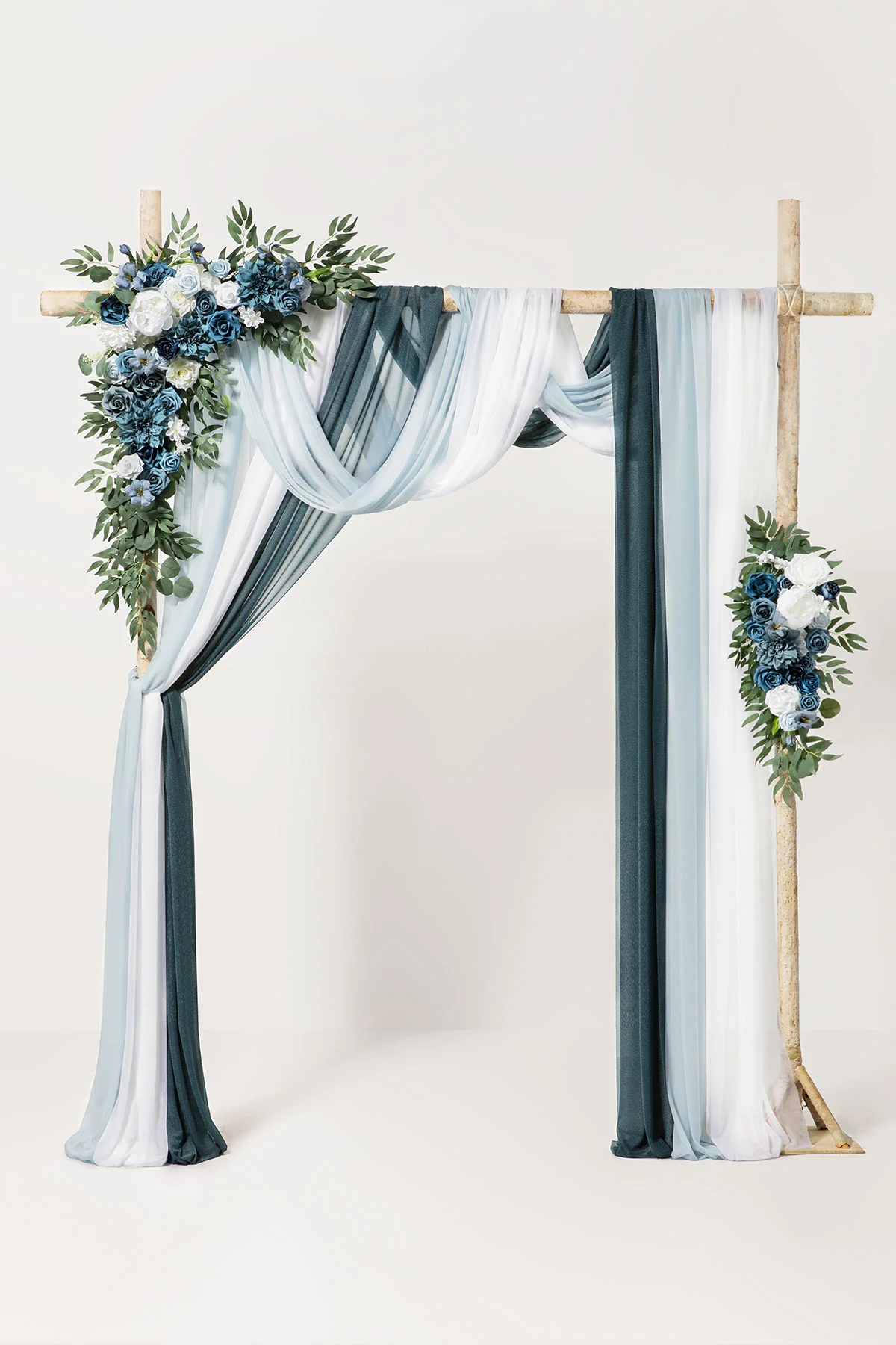 Flower Arch Decor with Drapes in Dusty Blue & Navy (Set of 5) | Clearance