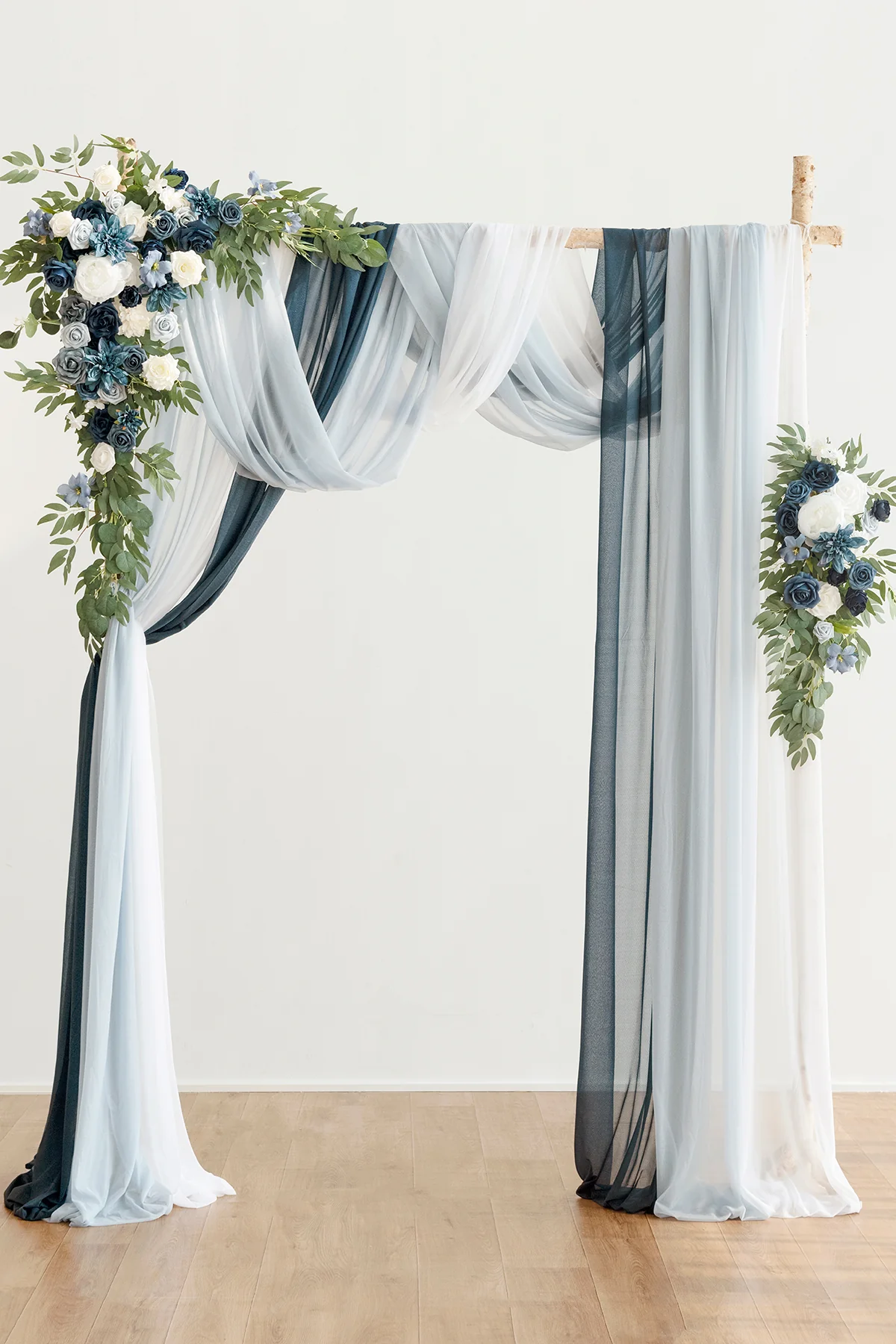 Flower Arch Decor with Drapes in Dusty Blue & Navy (Set of 5) | Clearance - Image 3