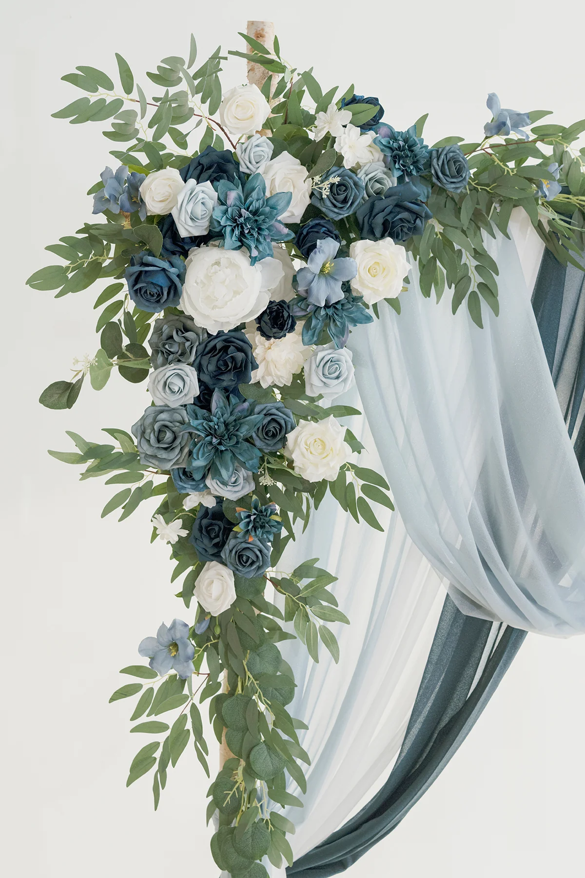 Flower Arch Decor with Drapes in Dusty Blue & Navy (Set of 5) | Clearance - Image 5
