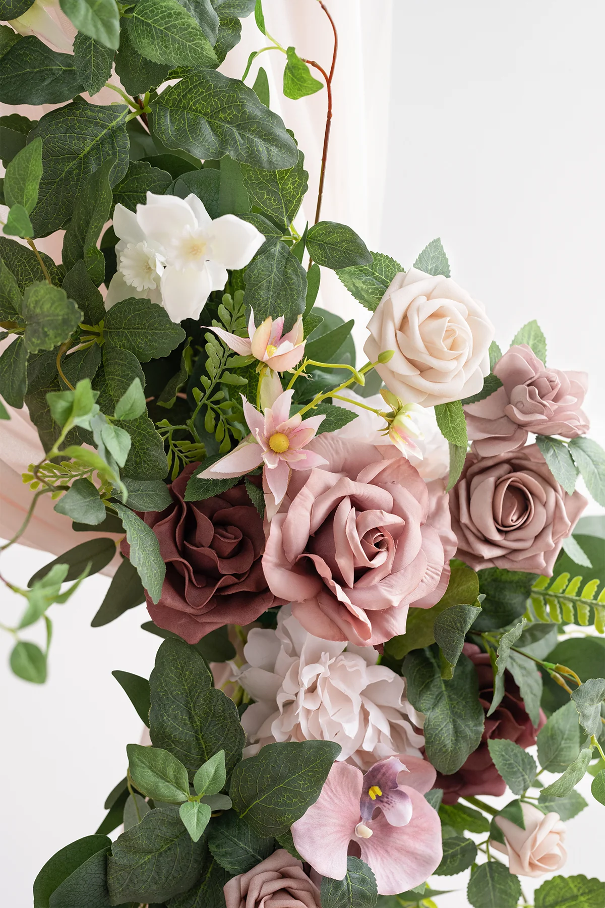 Flower Arch Decor with Drapes in Dusty Rose & Mauve | Clearance - Image 3
