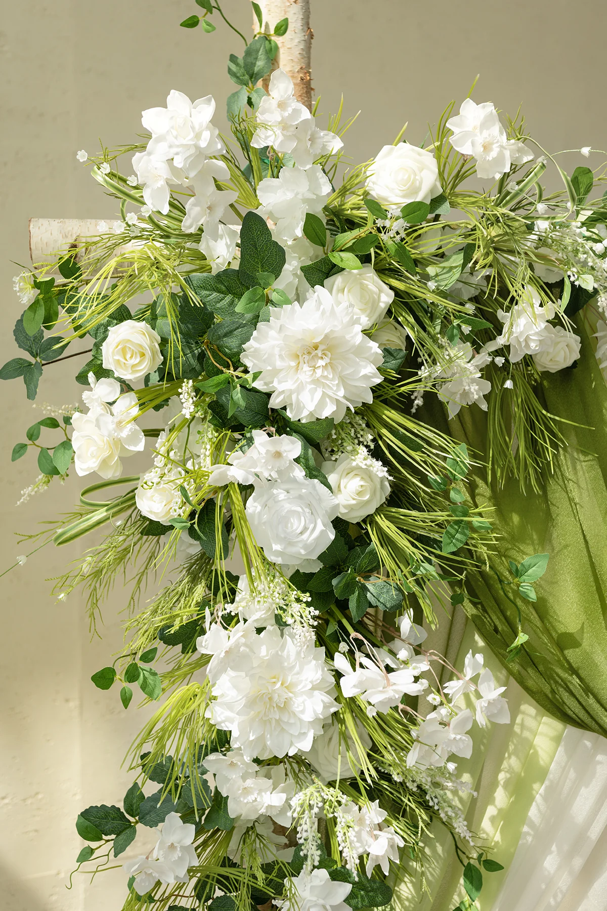 Flower Arch Decor with Drapes in May Lily & Olive | Clearance - Image 4