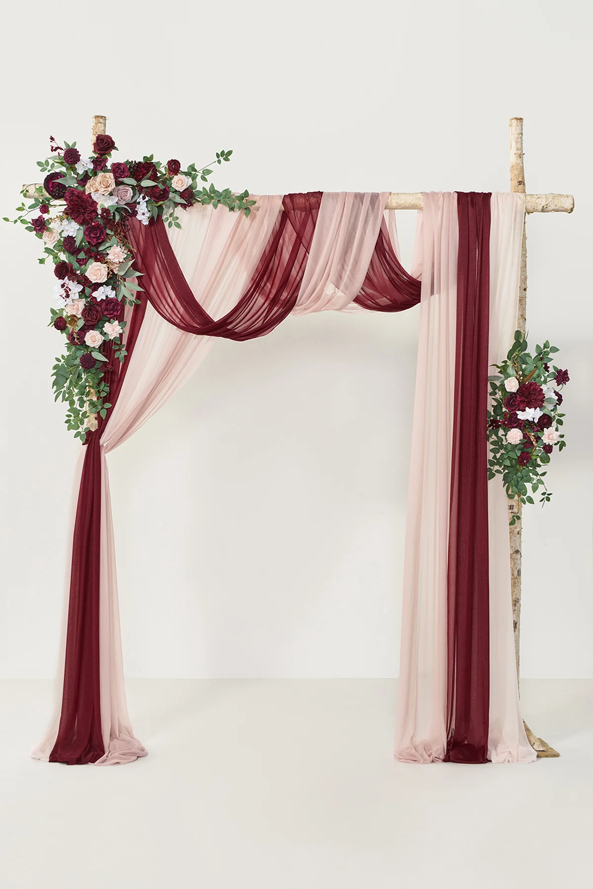 Flower Arch Decor with Drapes in Romantic Marsala (Set of 5) | Clearance