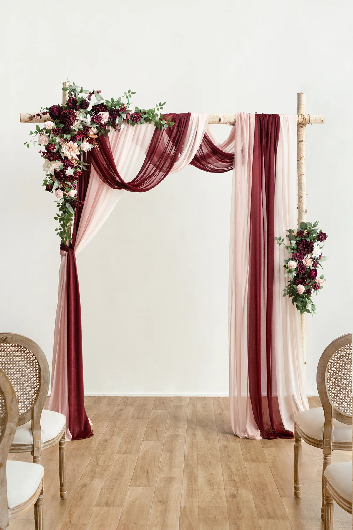 Flower Arch Decor with Drapes in Romantic Marsala (Set of 5) | Clearance - Image 2