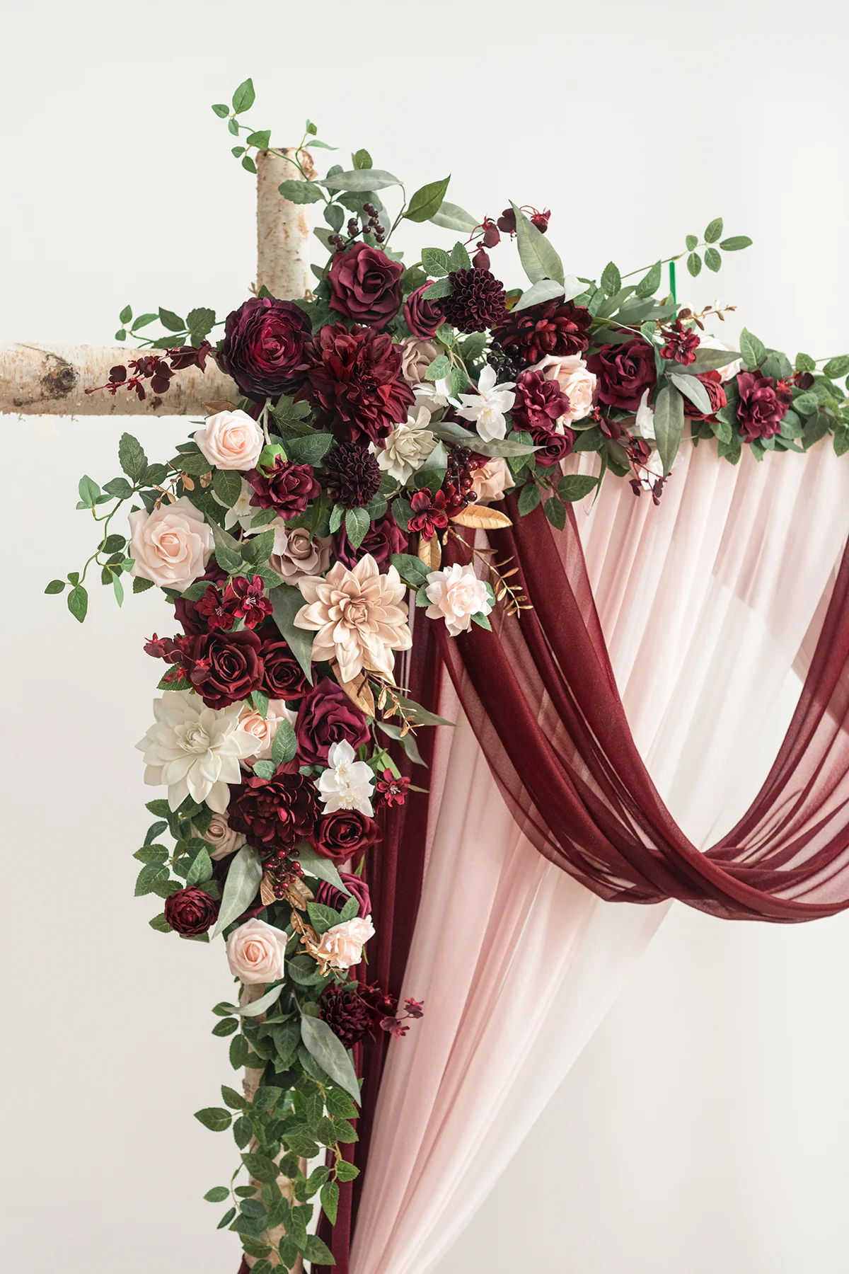 Flower Arch Decor with Drapes in Romantic Marsala (Set of 5) | Clearance - Image 4