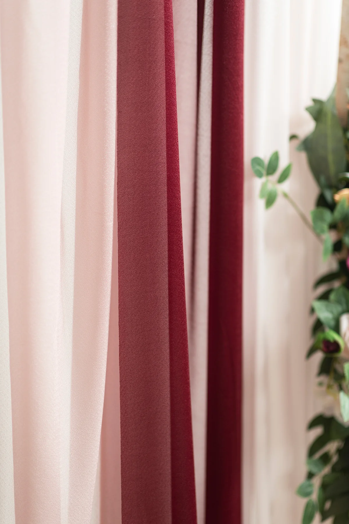 Flower Arch Decor with Drapes in Romantic Marsala (Set of 5) | Clearance - Image 5