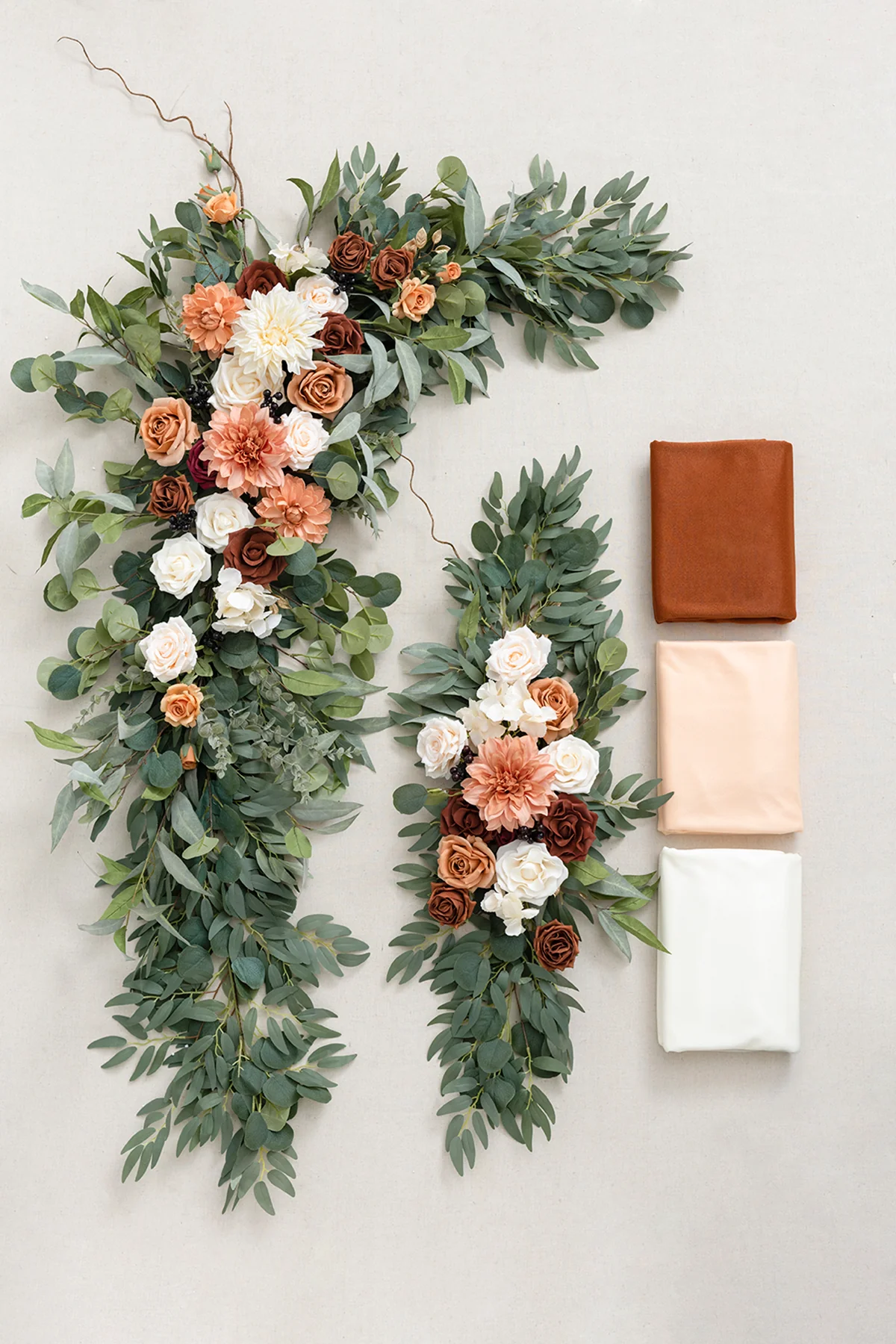 Flower Arch Decor with Drapes in Sunset Terracotta - Image 5