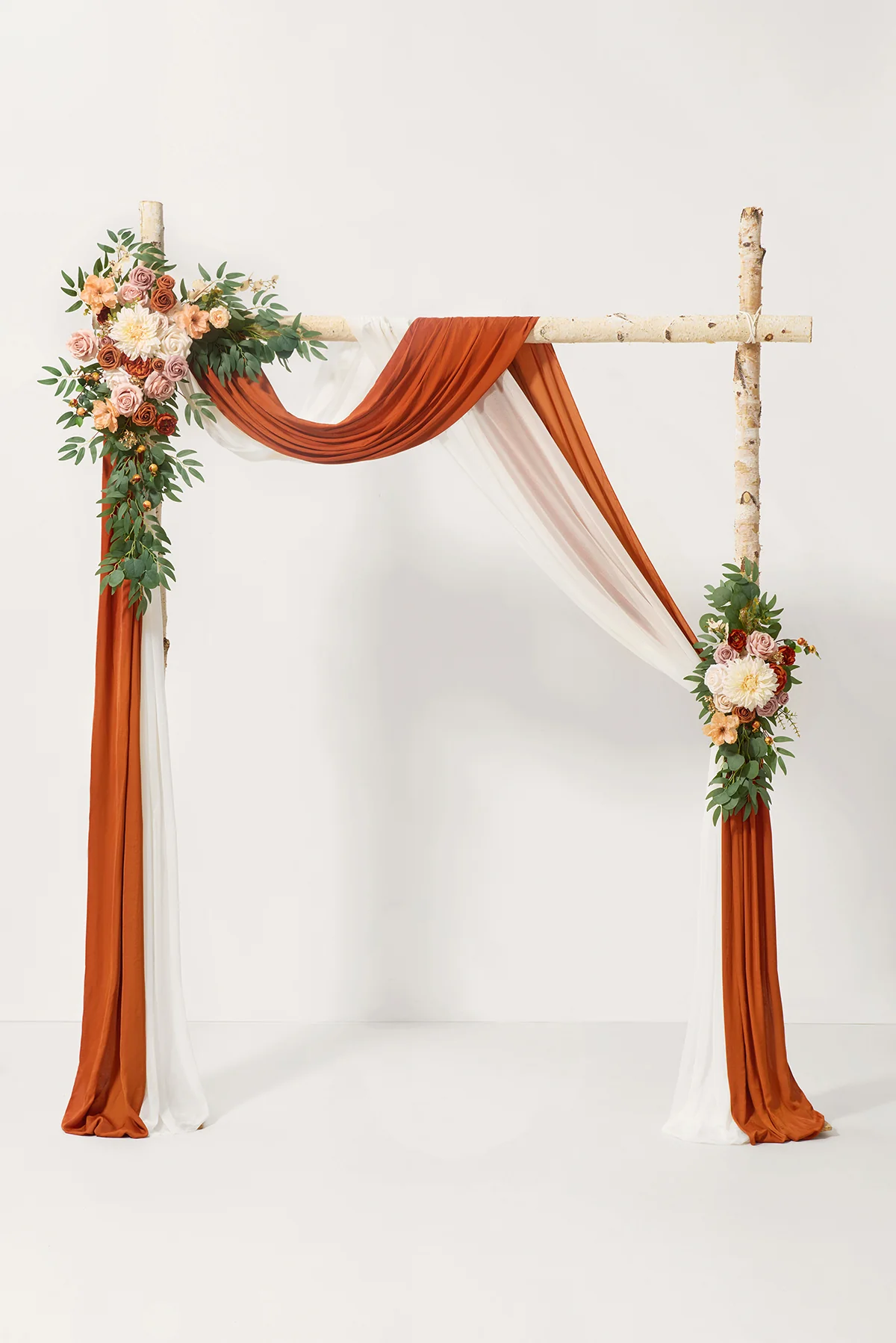 Flower Arch Decor with Drapes in Sunset Terracotta - Image 7