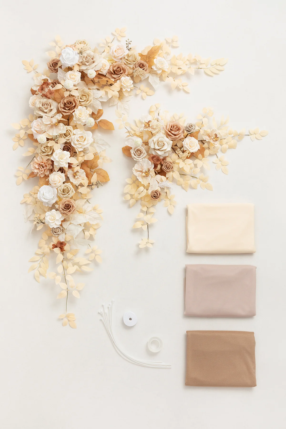 Flower Arch Decor with Drapes in Tawny Beige & Sand Beige | Clearance - Image 5