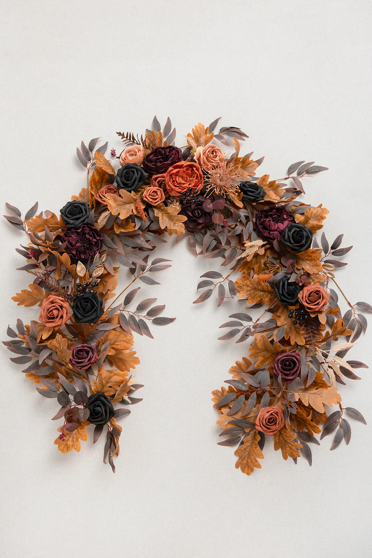 6ft Flower Garland in Black & Pumpkin Orange | Clearance - Image 3