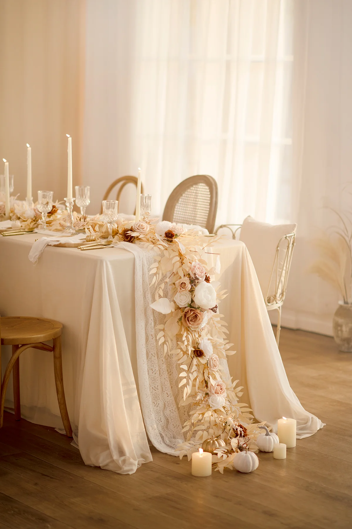 Flower Garlands in White & Beige | Clearance - Image 2