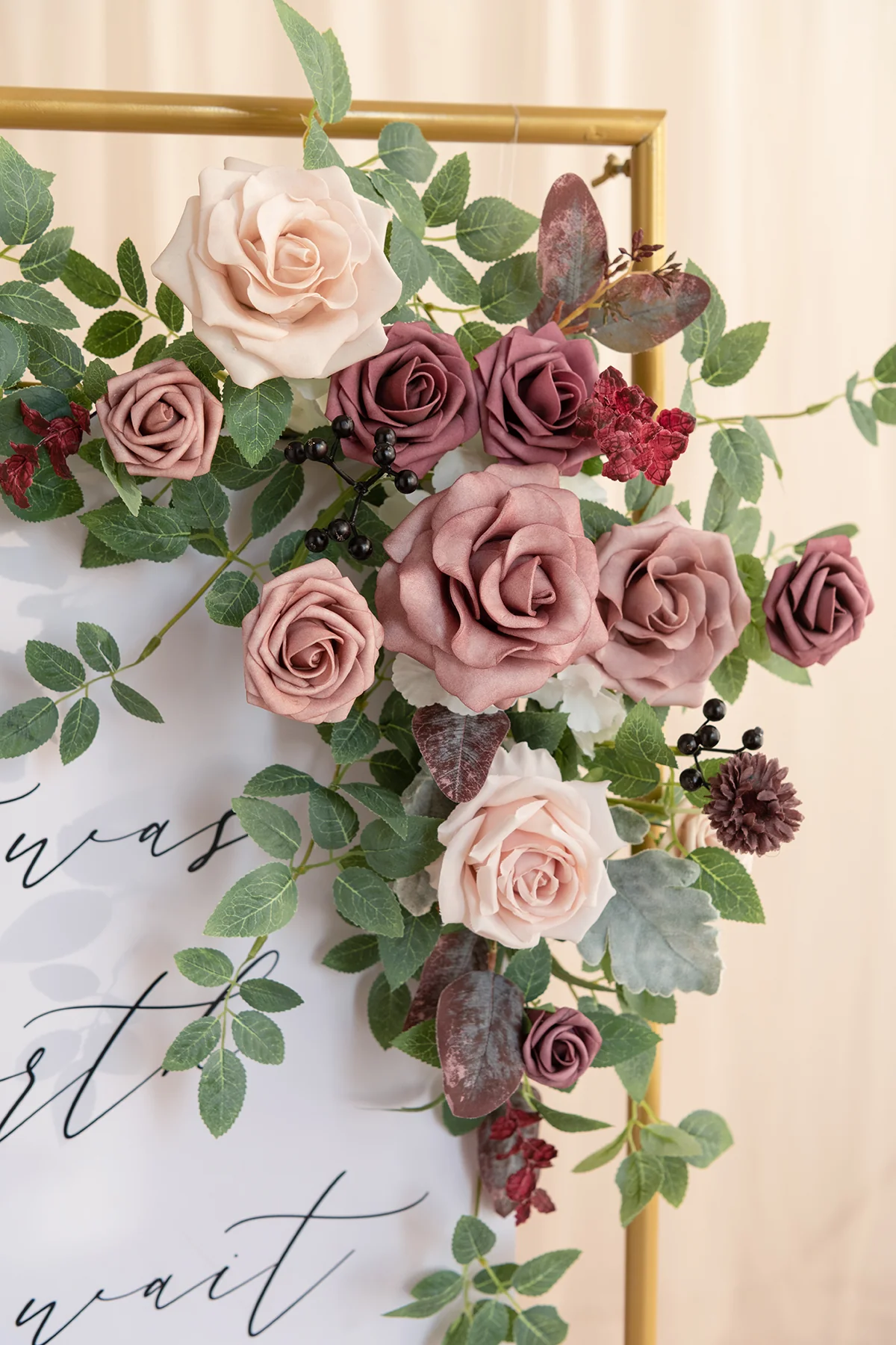 Flower Sign Decor in Dusty Rose & Mauve - Image 3