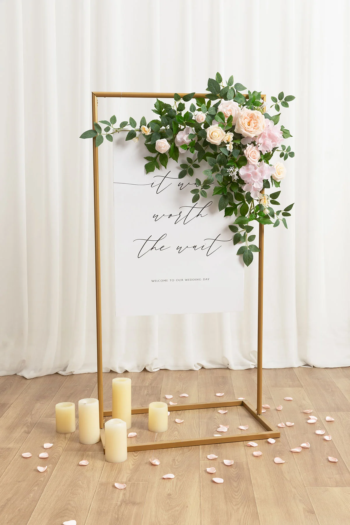 Flower Sign Decor in Powder Pink & Cream - Image 3