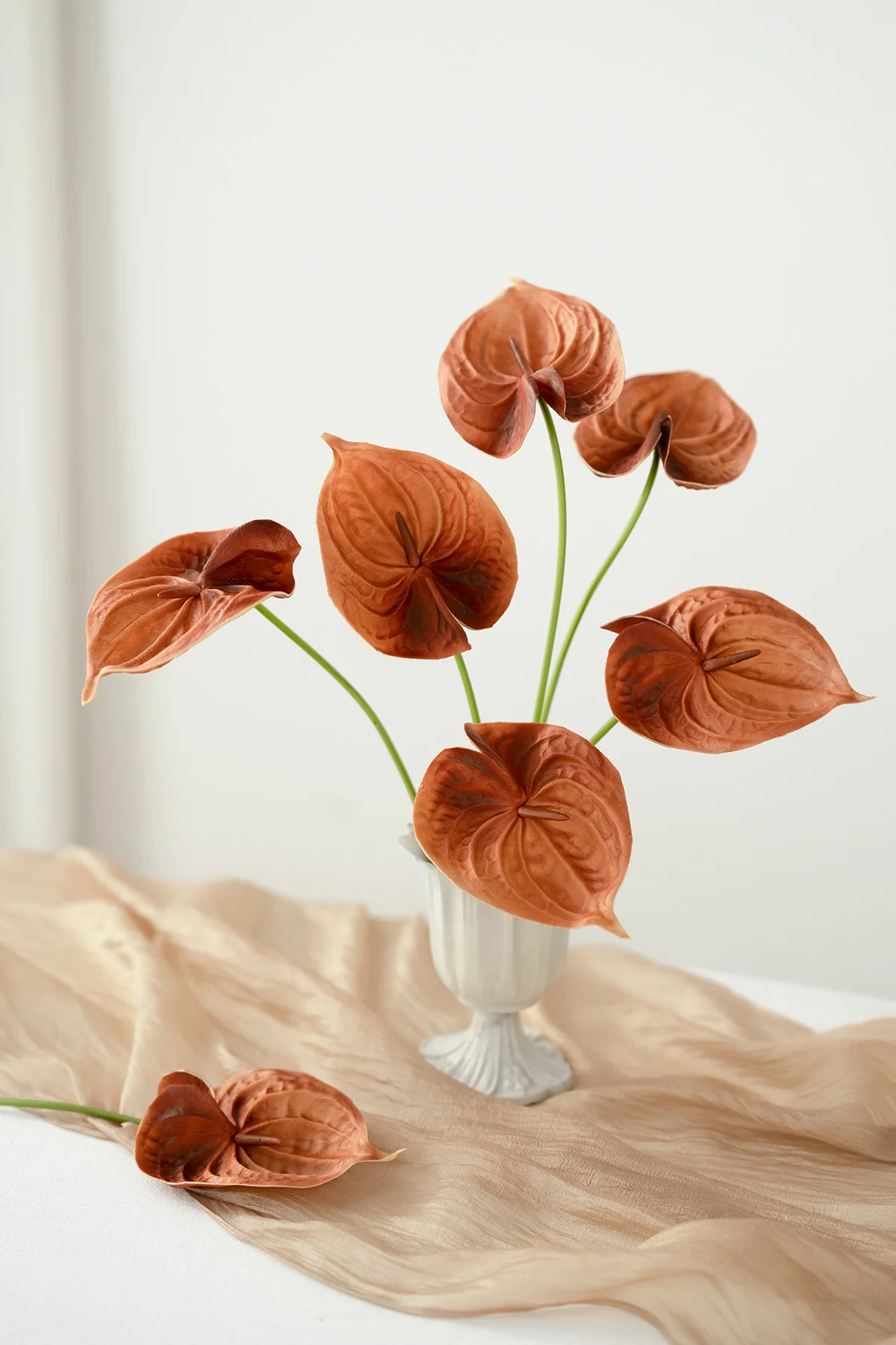 Flowers with Stem in Black & Pumpkin Orange - Image 2