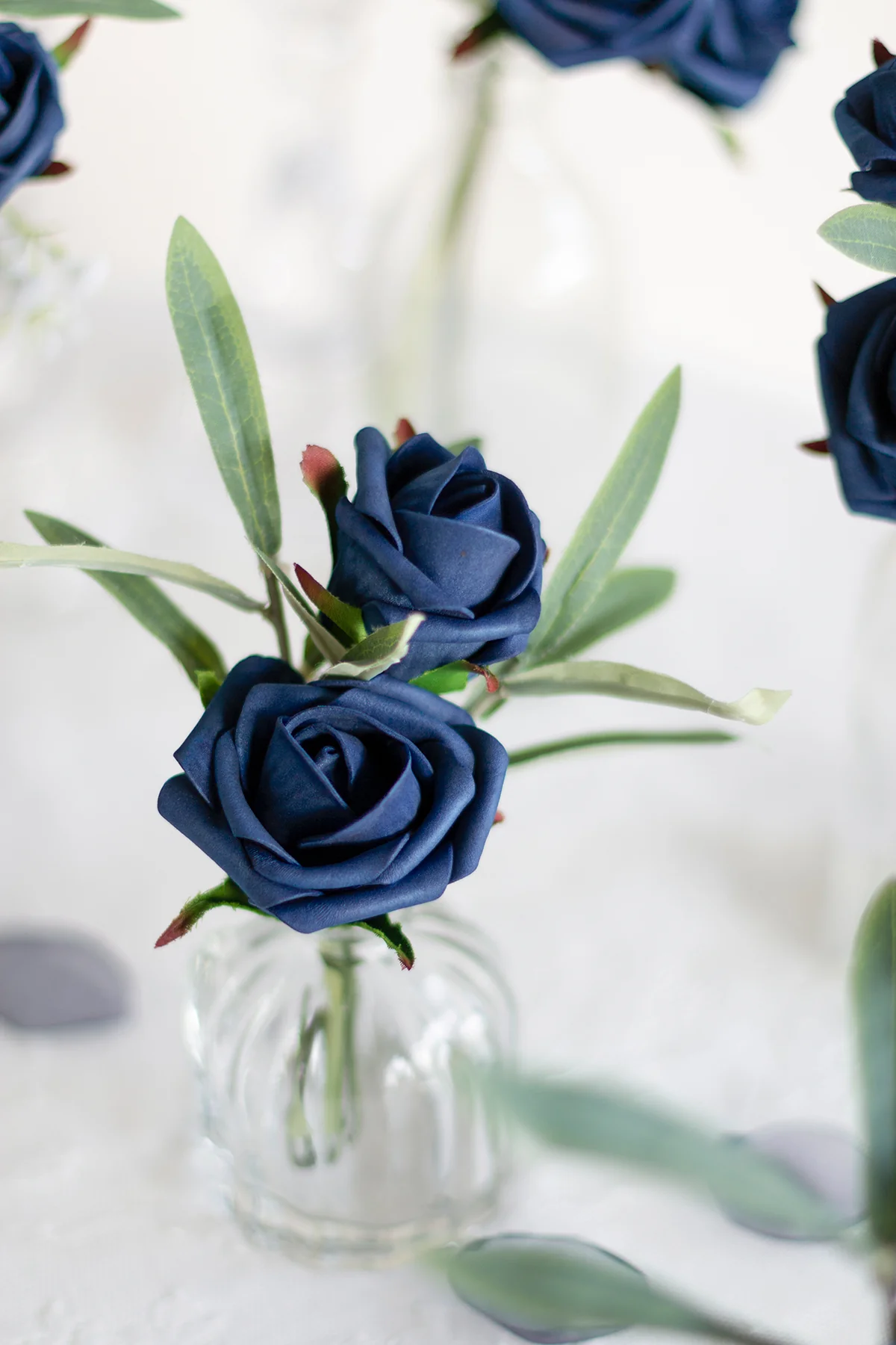 1.5"-2" Foam Rosebud & Petite Rose with Stem - Image 4