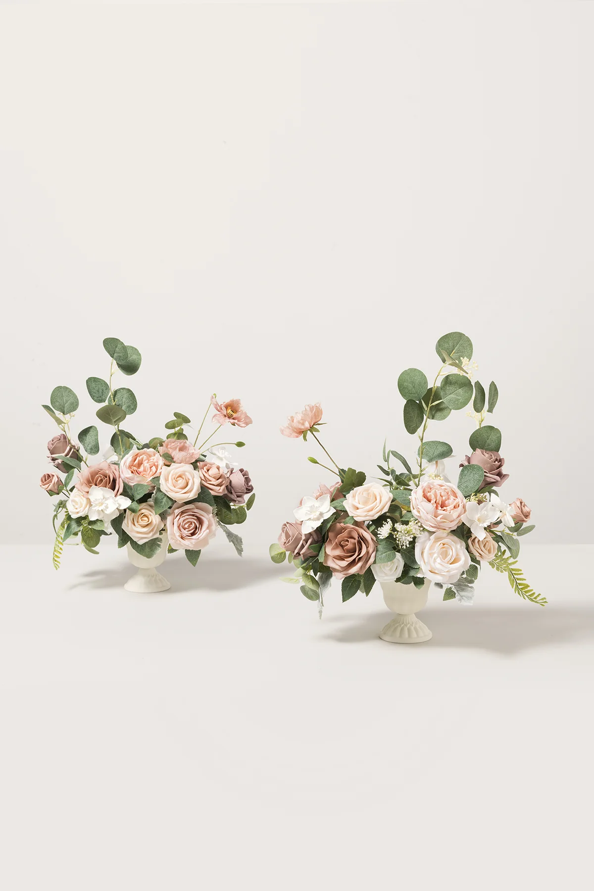 Large Floral Centerpiece Set in Dusty Rose & Cream