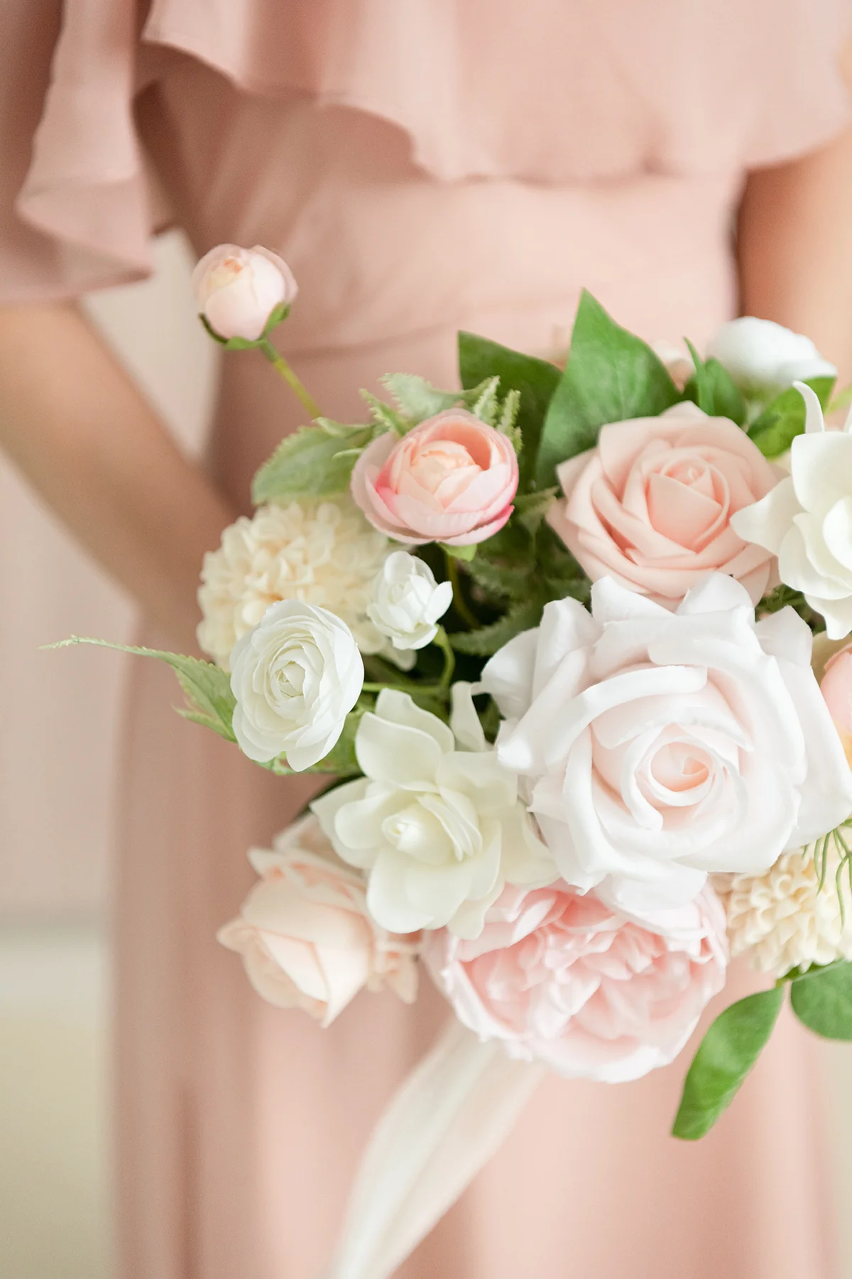 Free-Form Bridesmaid Bouquets in Blush & Cream - Image 6