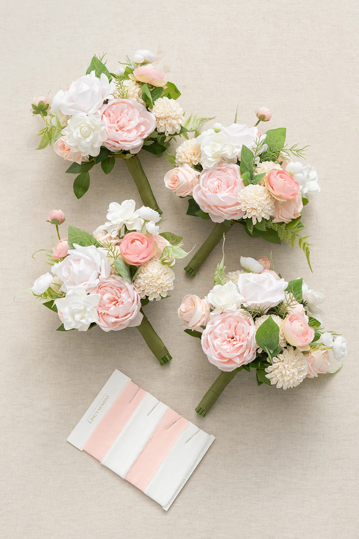 Free-Form Bridesmaid Bouquets in Blush & Cream - Image 8
