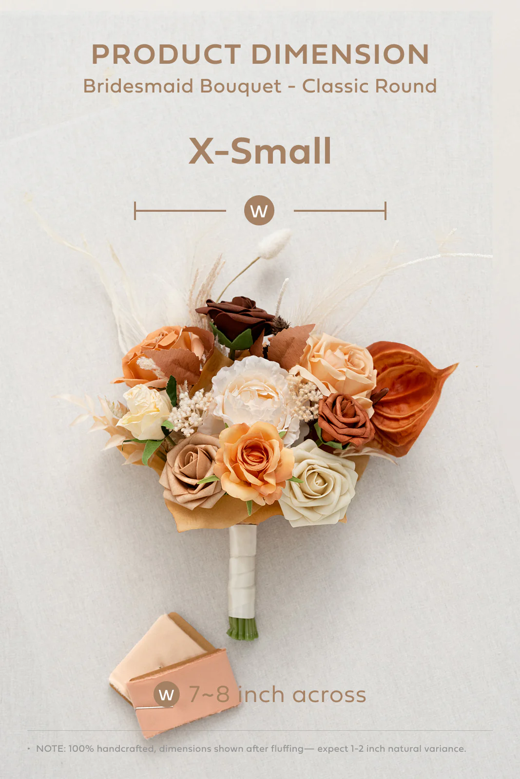 Additional Flower Decorations in Rust & Sepia - Image 2