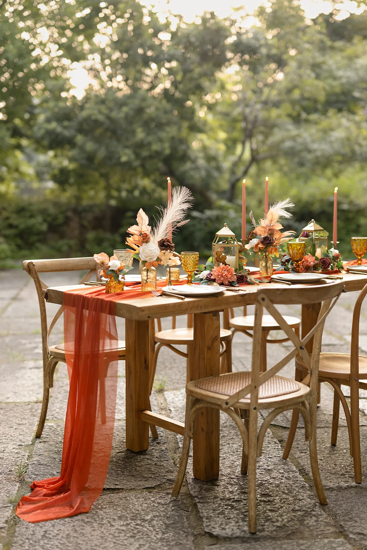 Table linens in Warmth & Walnut Romance Wedding - Image 3