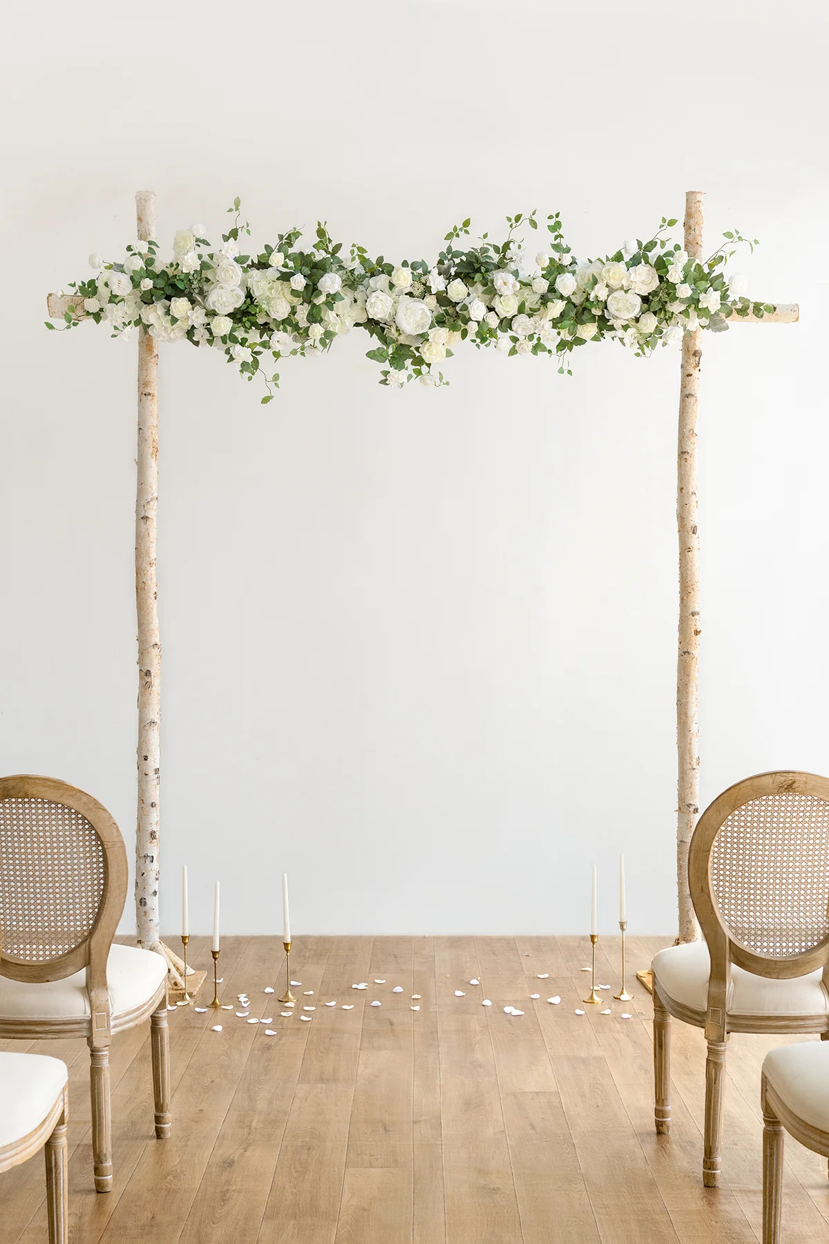 Garland Flower Arch Decor in White & Sage - Image 2