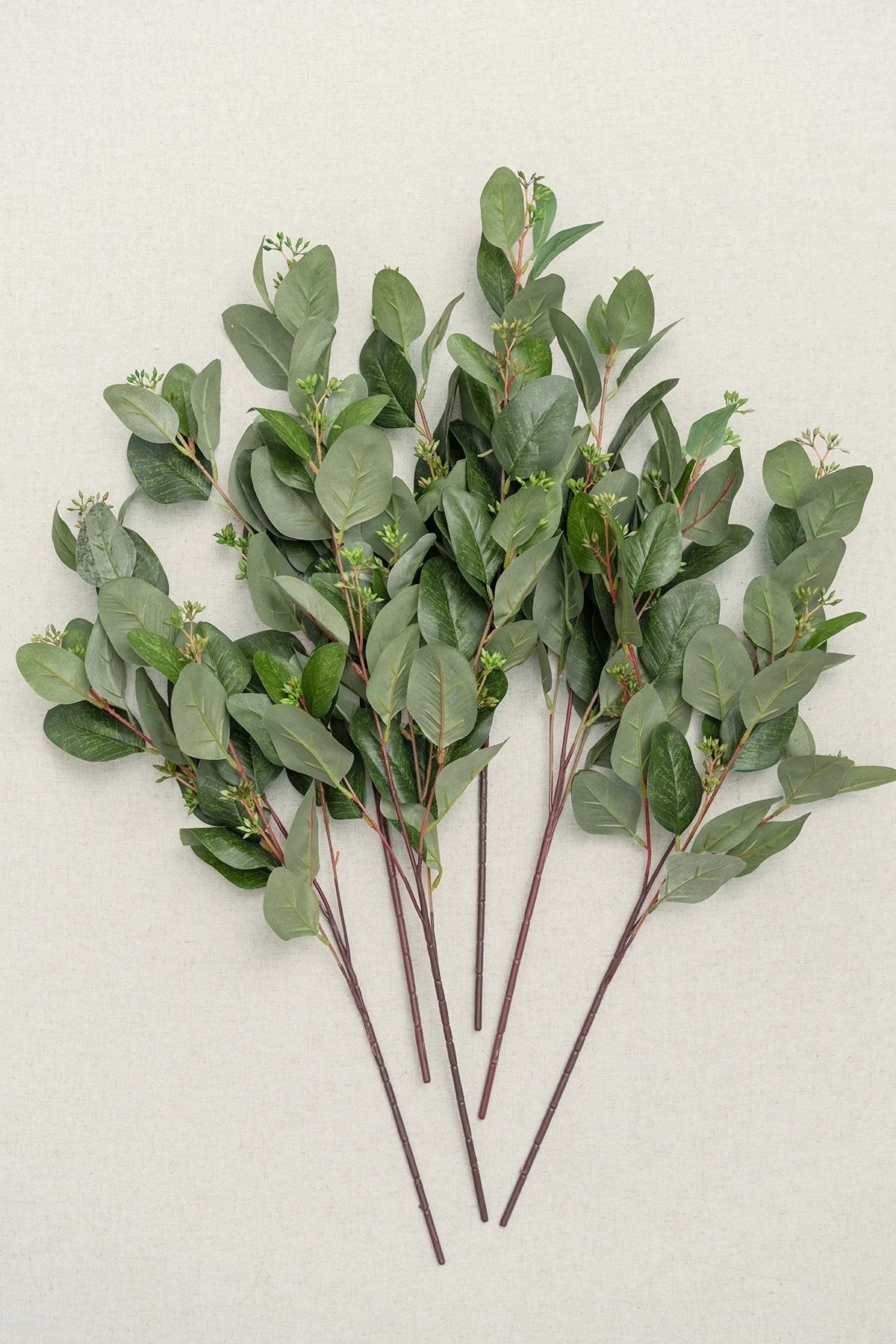 33" Green Seeded Oval Eucalyptus - 6PCS - Image 2