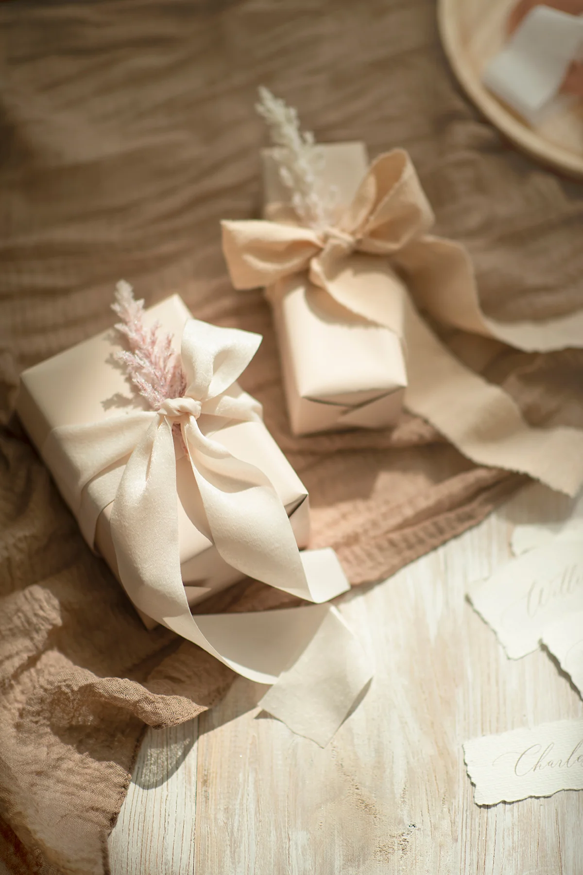 Sheer Frayed Chiffon Ribbons 1.5" w x 4.5ft - Ombre Colors - Image 6