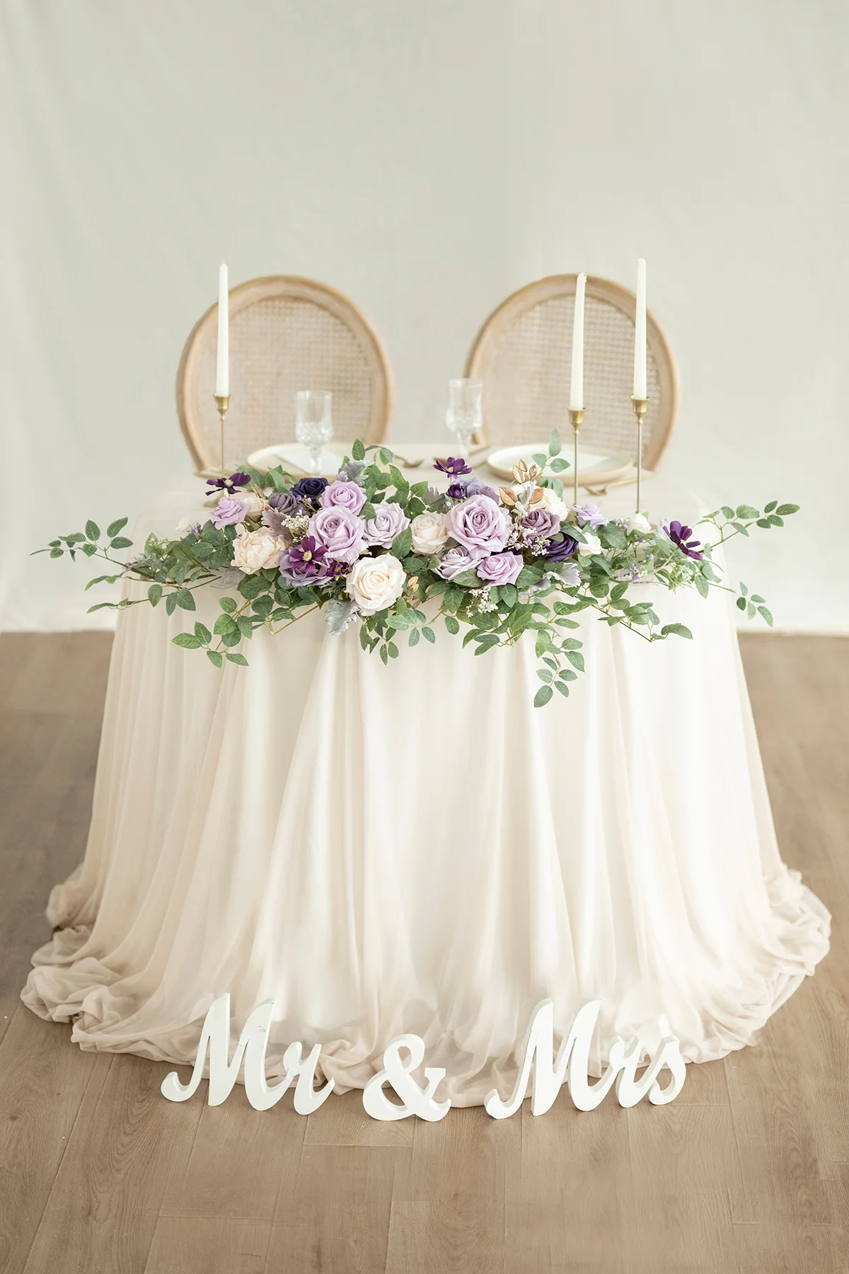 Head Table Floral Swags in Lilac & Gold | Clearance