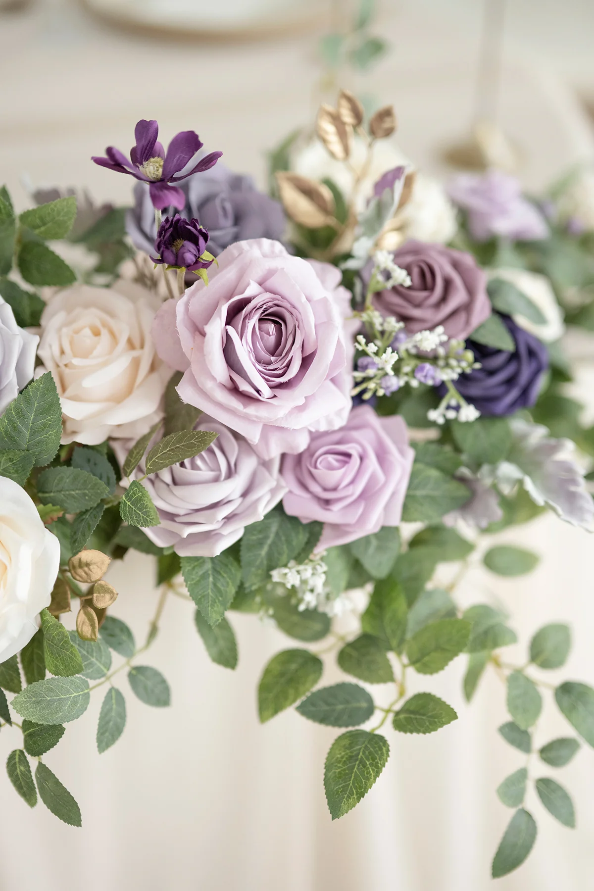 Head Table Floral Swags in Lilac & Gold | Clearance - Image 4