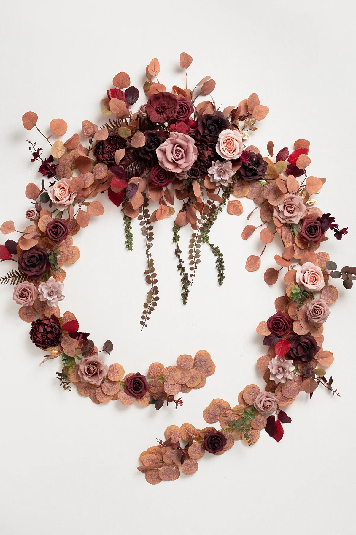 9ft Head Table Flower Garland in Burgundy & Dusty Rose | Clearance - Image 4