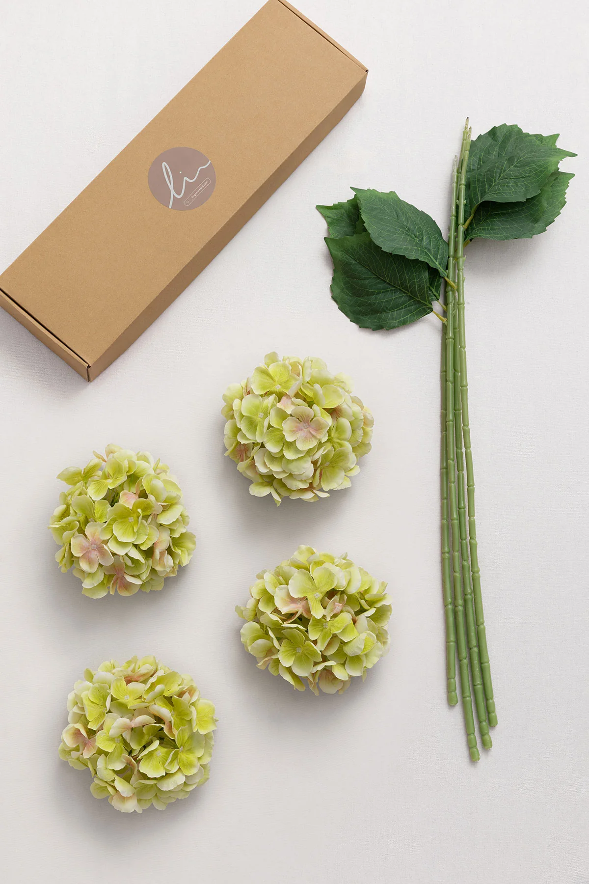 Hydrangeas with Stem - Light Green - Image 5