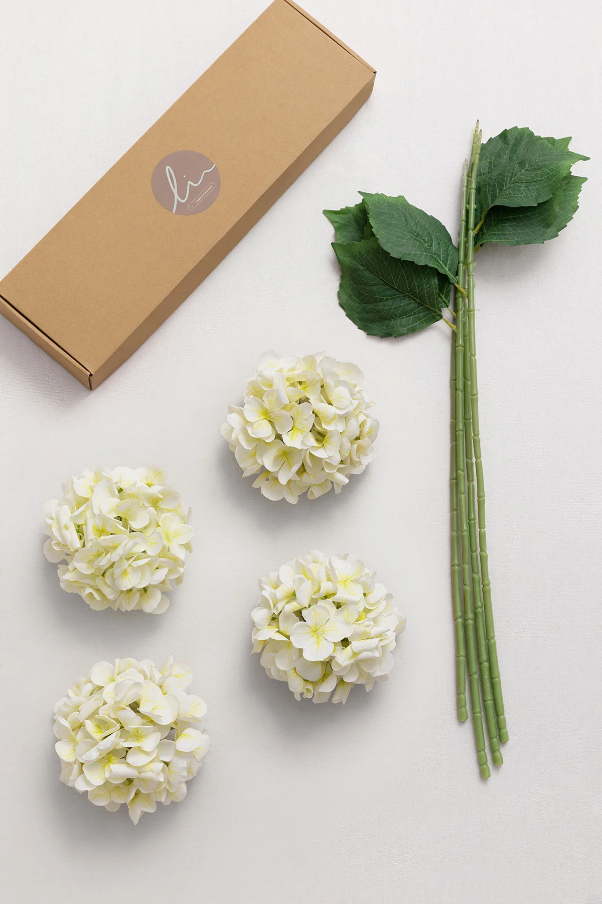 Hydrangeas with Stem - White - Image 5
