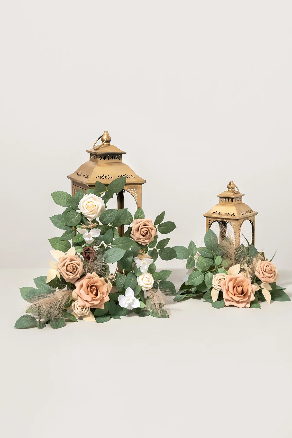 Lantern Flower Garlands in Beige & Sage | Clearance