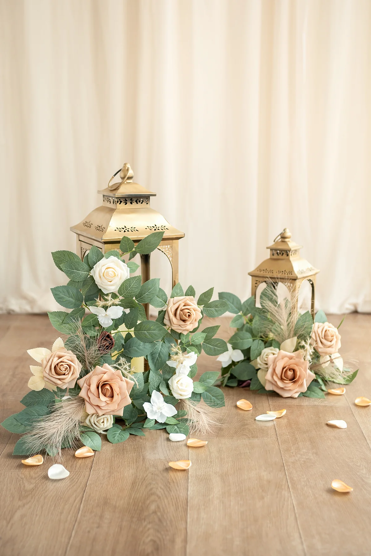 Lantern Flower Garlands in Beige & Sage | Clearance - Image 2