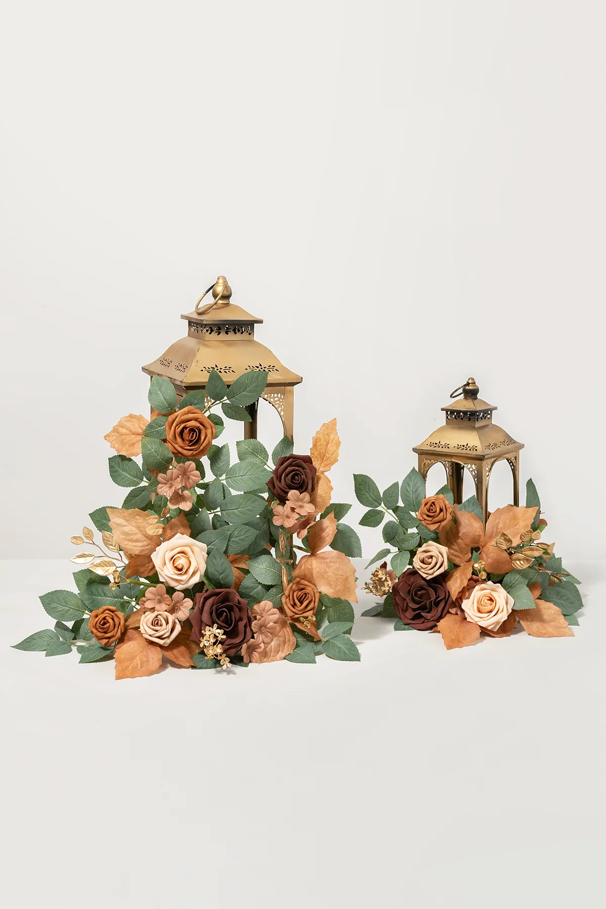 Lantern Flower Garlands in Caramel & Walnut Brown | Clearance