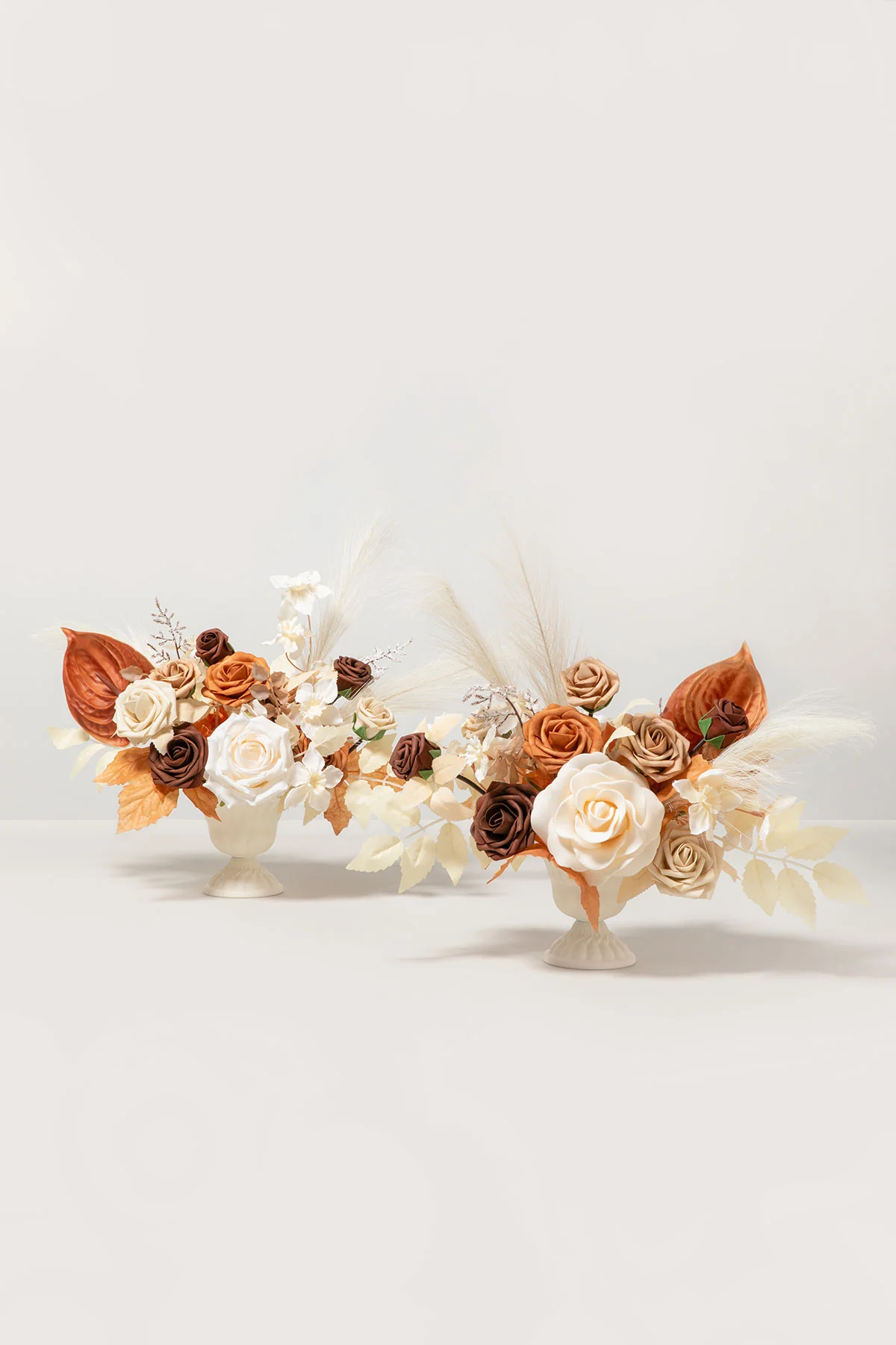 Large Floral Centerpiece Set in Rust & Sepia | Clearance